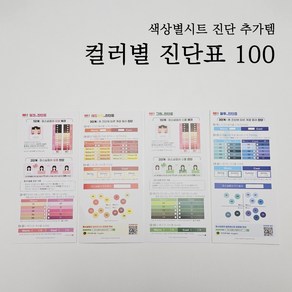 퍼스널컬러 셀프테스터 진단 컬러별 진단표100