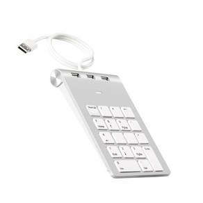 USB 숫자 키패드 18Keys 미니 USB2.0 Hub 디지털 키보드 울트라 슬림 번호 패드