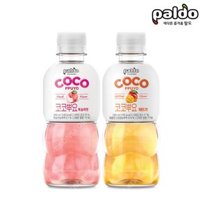 팔도 코코뿌요 복숭아 280ml X 12PET + 코코뿌요 애플망고 280ml X 12PET(1박스) 음료수 젤리 코코젤리 어린이음료