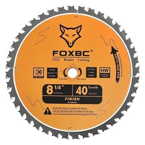 FOXBC 목재용 원형 톱날 알루미늄 금속 목공용 8 인치 210mm 40 톱니 58 인치 아버 1 개, 1개, 한개옵션0