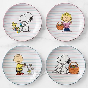 윌리엄스소노마 피넛 스누피 샐러드 접시 4개 세트 WILLIAMS SONOMA EXCLUSIVE PEANUTS SNOOPY SALAD PLATES