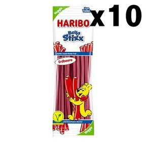 하리보 발라 스틱 딸기맛 200g x10개 HARIBO Balla Stixx, 10개