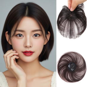 크로스몰 감쪽같은 여성용 정수리 부분가발 인모 2핀 20cm, 1개, 내츄럴블랙