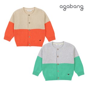 [아가방 봄]주니블럭가디건(GREEN ORANGE)_01P155002