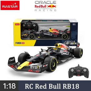 RC카 무선조종자동차 RASTAR 2022 F1 레드불 RB18 레이싱 RC 모델 Max Vestappen 118 24G Remove Contols 성인용 DIY 라벨, 1.2022 F1 RB18 No.1