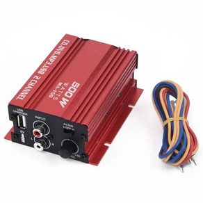 차량용앰프 12V 케이블 500W 앰프 2 채널 미니 스테레오 서브 우퍼 USB 포트 Mp3 20Hz 20KHz 차량용, 1개