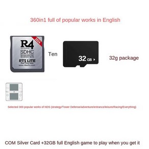 R4I S 공식 정통 R4 게임 카드 Nds 3Ds 2Ds 에 한 영어 옵션 32G 64G, 1개