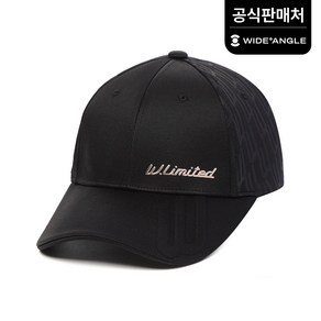 [와이드앵글 공식] 남성 WL 로고엠보 6쪽캡(2사이즈) WMU22C02Z1, Black