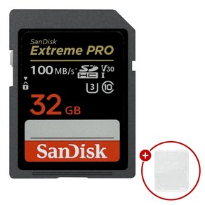 샌디스크 익스트림 프로 SD메모리카드 Exteme PRO UHS-I 32GB + SD카드 케이스, 1개