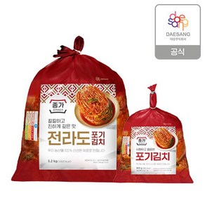 종가 종가집 전라도식 포기김치 5.2kg + 포기김치(중부식) 900g, 2개