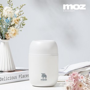 MOZ 스웨덴 316 스텐 푸드자 보온 도시락 보온 죽통 480ml, 라이트그레이, 1개