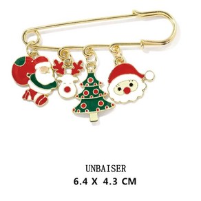 UNBAISER 크리스마스 브로치 옷핀 뱃지 장식 소품 선물 4종 NC14