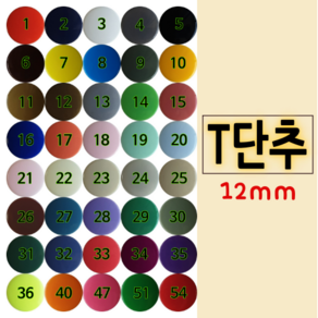 T단추(티단추) - 12mm(T-5), 22. 아이보리, 1개