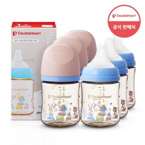 더블하트 모유실감 3세대 PPSU 애니멀타운160ml (S젖꼭지포함), 6개, 160ml