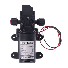 DC 12V 130PSI 6L/분수 고압 다이어프램 자체 프라이밍 펌프 70W, 검은색, 검은색