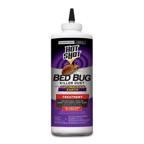 Hot Shot Bed Bug Kille Dust With Diatomaceous Eath Fo Insects 곤충용 규조토가 포함된 핫샷 빈대 킬러 먼지 8온스 빈대 처, 1개, 8 oz.