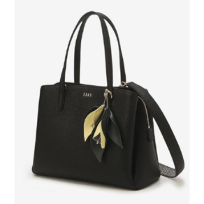 [닥스] 23FW MISTY FLOWER 블랙 플라워 참장식 가죽 여성 토트백 EWDCBA0F543BK
