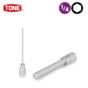 TONE 토네 1/4인치 롱 육각비트 소켓 (100mm) 2H-L, 2H-2.5L, 1개