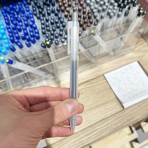 MUJI 무인양품 젤 잉크 볼펜 노크식 0.5mm 그레이, 3개