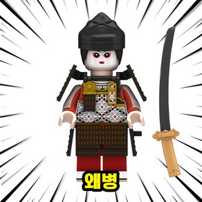 [큐브월드] 한국의 위인 충무공 이순신장군+말 vs 왜병 캐릭터 호환블록 브릭미니피규어 3종 세트 컬렉션, LSS203. 왜병, 1개