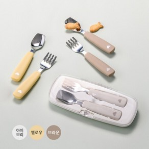 락앤락 리틀럽 스텐 스푼포크 (LBB310), 옐로우, 1개