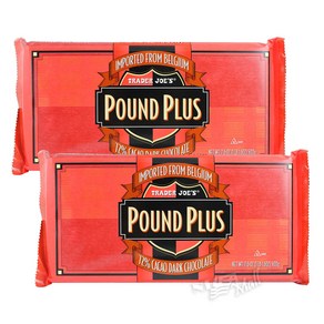 [1+1]트레이더조 파운드플러스 72% 카카오 다크 초콜릿바 500g TRADER JOE'S POUND PLUS 72% CACAO DARK CHOCOLATE, 2개