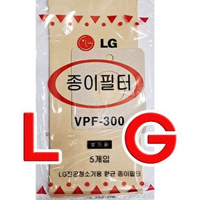 정품 LG 엘지청소기 먼지봉투 필터 5매 VPF-300 V-C412T V-C425AT V-C410AT V-425AT V425AT