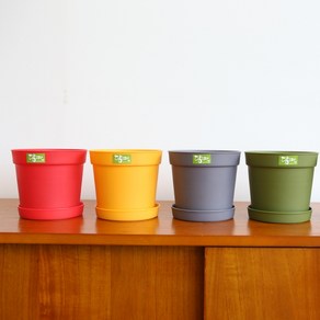 [담따] 베이직 화분 1호(받침포함) 미니 작은화분 / 사무실 가정 어린이 인테리어화분, 화이트, 1개