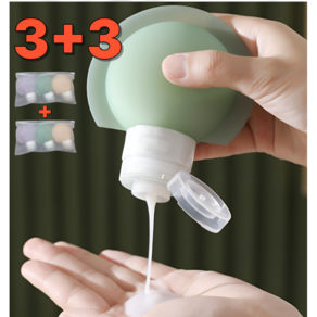 홈앤스테이 실리콘 공병 여행 출장 수영장 캠핑 휴대용 90ml 3P, 2세트, 핑크 그린 퍼플