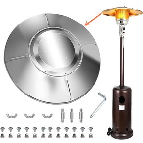 야외 파티오 히터 반사판 실드 튼튼한 프로판 열 상단 앞 유리 파티오화목난로난로캠핑우드스토브전기히터, 없음, 1개