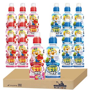 [블루존] 팔도 뽀로로 어린이음료 (제로 딸기맛 8개입 + 밀크맛 8개입 235ml) 마이쮸 1개입