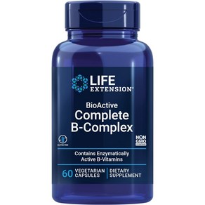 Life Extension BioActive 비타민 B컴플렉스 60캡슐, 1개, 60정