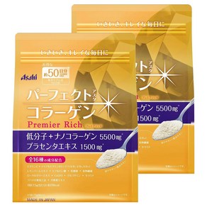 Asahi 퍼펙트 아스타 콜라겐 5500mg 프리미어 리치 파우더, 378g, 2개