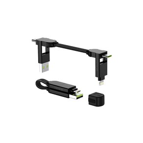 Rolling Squae inChage X 멀티 충전 케이블 휴대용 키체인 충전기 케이블 6-in-1 100W 초고속 충전 전원 새턴 골드 멀티 충전기, Rolling Squae inChage X, 멀티