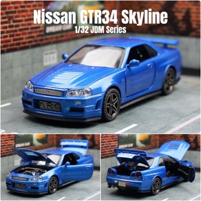 1/32 학생용 닛산 스카이라인 GTR R35 Nismo GT3 레이싱 자동차 모델 RMZ CiTY 다이캐스트 합금 미니어처 사운드 라이트 컬렉션, Nissan GTR34 3, 1개