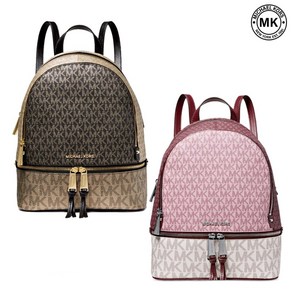 마이클코어스 레아 미디움 지퍼 시그니처 백팩 Rhea Medium Zip Signature Backpack