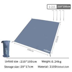 캠핑 텐트 매트 육각 카펫 캠프장 방수 그라운드 시트 바닥 타프, 없음, 9.C-210x100cm, 1개