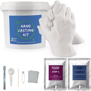 Hands Casting Kit DIY Plaste Statue Molding Kit 핸드 캐스팅 키트 DIY 석고 조각상 몰딩 키트 및 성인 2인용 핸드 캐스팅 키트 결, 1개, 기타