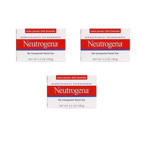 뉴트로지나 더 트랜스패런트 페이셜 바, 100g, 3개