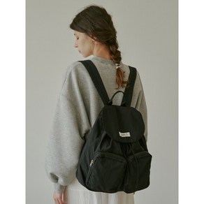 [레니비] 투 포켓 백팩 블랙 Two-pocket backpack Black