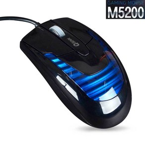 QSENN M5200 USB 블루 게이밍마우스, 단품, 단품