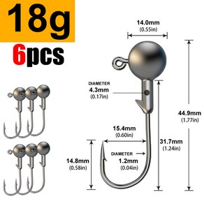 JYJ 크랭크 지그 헤드 후크 낚시 후크 하드 미끼 소프트웜 지그 후크 낚시용 지그 루어 1g 2g 3g 4g 5g 10g 20g 22g 25g 28g, 1개, 16) 18g