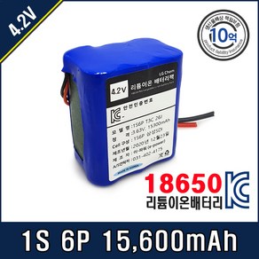 [4.2V] 삼성 SDI 18650 배터리팩 1S6P T3C 26J, 1개