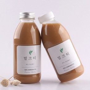 더치커피병 PET 밀크티 500ml 검정캡 100개 (약 지름 7.1cm x 높이 17.3cm 마개3.8cm)