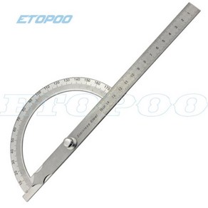 전문 스테인레스 각도기 0180 도 원형 헤드 4인치 10cm 눈금자 측정, 1개, 01 150mm