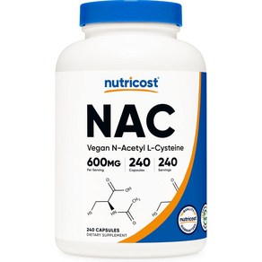 뉴트리코스트 NAC 고함량 채식 데일리 캡슐 2통, [01]30개입 (1팩), [01]무맛