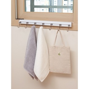 웰렉스 창틀옷고리 (가로 30CM ~ 100CM + 옷고리), CU304(레일 30CM + 옷고리 4개), 1개