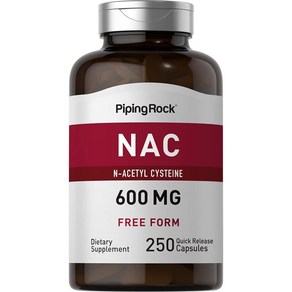 Piping Rock 피핑락 NAC 진해거담 시스테인 600mg 250캡슐, 1개, 250정