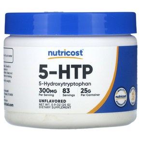 Nuticost 뉴트리코스트 55 하이드록시 트립토판 분말 5Hydoxytyptophan 무맛 0.9온스25 g, 1개, 25g