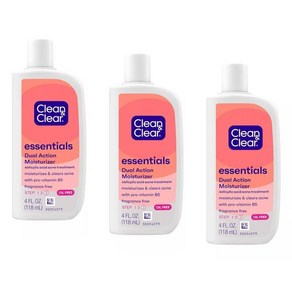 Clean & Clea Dual Action Moistuize 클린앤클리어 듀얼 액션 모이스쳐라이저 보습제 4oz(118ml) 3팩, 118ml, 3개